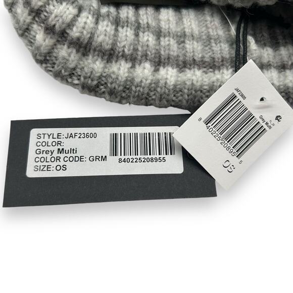 Jocelyn REVOLVE Space Dyed Knit Hat Grey Multi Neutral Gray Winter Beanie Ribbed - Picture 7 of 8